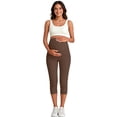 thumbnail image 4 of Purcolt Womens Maternity Leggings Stretchy Over The Belly Workout Yoga Capris Buttery Soft Tummy Control Cropped Pregnancy Pants with Pockets, 4 of 8