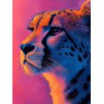 thumbnail image 1 of Qisvanset 12x16 Inch 2D Flat Framed Canvas Art, Pastel Pink Cheetah Andy Warhol Style Animal Wall Art Home Bedroom Decor, 1 of 5