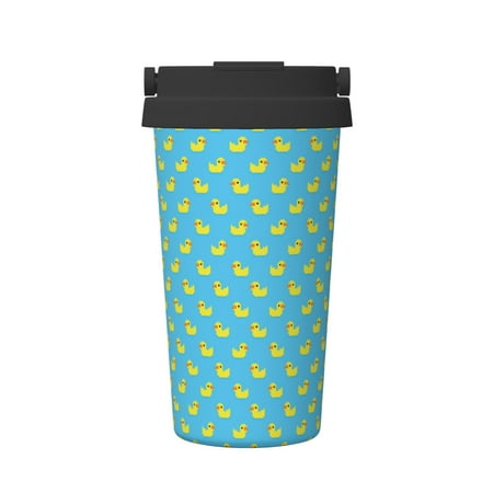 

Insulated Coffee Mug With Lid Rubber Duck Swimming Insulated Tumbler Stainless Steel Coffee Travel Mug With Lid Hot Beverage And Cold Vacuum Portable Thermal Cup Gifts