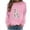 Pink, variant on Ecqkame Womens Crew Neck Sweatshirts Christmas Print Long Sleeve Casual Loose Pullover Top Holiday Daily Comfy Fit Sweatshirt Gray XL