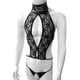 thumbnail image 1 of See Through Men Lace Bikini Lingerie Set Sleeveless Sissy Bra Tops with Crotchless G-string Thong Underwear Gay Sexy Panties, 1 of 5