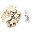 thumbnail image 1 of 100pcs Tree Wood Piece Wire Ring Set Photo Prop DIY Creative Decor Wood Piece Hanging Drop for Birthday Festival Party (50pcs Tree Wood Piece and 50pcs Wire Rings), 1 of 8
