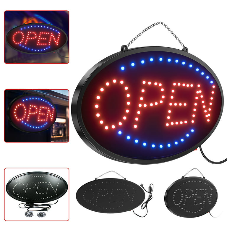 LED Neon Open Sign for Business Shop,Lighted Sign OPEN Board Light with  Flashing/Steady Mode
