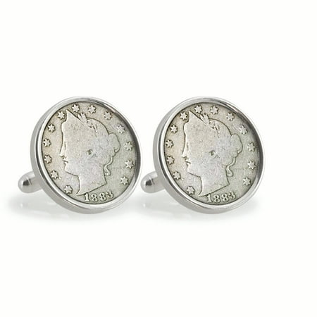 Liberty Nickel Sterling Silver Coin Cuff Links