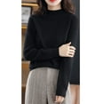 thumbnail image 5 of Gyexs V Neck Sweaters for Women Long Sleeve Crew Neck Travel Hiking Tee Wool Base Layer Sweater Pullover Tops Christmas Sweater, Black, Size M, 5 of 7
