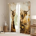 thumbnail image 3 of Manfei Rustic Highland Cow Curtains Pack of 2 (42x84 Each),Country Floral Sunflower Curtains Blackout,Farm Animal Bedroom Curtains For Girls Boys,Luxury Bedroom Decor, 3 of 6