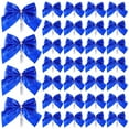 thumbnail image 1 of Amosfun - 60 piezas de lazos de Navidad, mini árbol de Navidad, adornos decorativos de bowknot para envolver regalos, fiesta (azul), 1 of 7