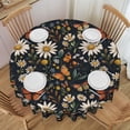thumbnail image 1 of Round Tablecloth Daisy Butterfly Vintage 60 Inch Table Cover for Dining Polyester Cloth with Scalloped Edges Stain Resistance Kitchen Picnic Party Restaurant Decoration, 1 of 6