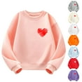 thumbnail image 2 of THDHVS Girls Shirts Kids Boys Hearts Print Valentine's Day Sweatshirt Spring Fall Casual Long Sleeve Crew Neck Tops Pullover, 2 of 3