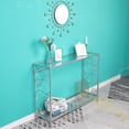 thumbnail image 3 of YAHAOLHGD Toughened Glass Panel Console Table Side Table Circle Shape, 3 of 9