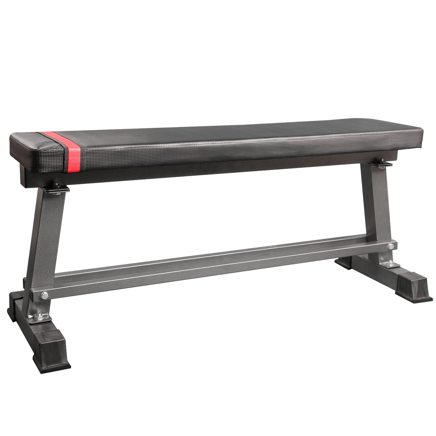 Flat Weight Bench with Built-in Dumbbell Rack Workout Bench Strength Training US