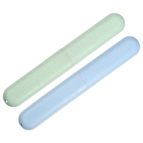 2uds, Dientes Cepillo Soportes Estuche, Verde, Azul, 8.07''x1.22''x0.83''