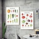 thumbnail image 5 of Póster con impresión de comida, verduras, frutas, setas, chiles, pimientos, pasta, formas, arte de pared, lienzo, imagen para decoración del hogar y la cocina, 5 of 5