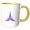 Yellow/White, variant on 3drose, Geometrical Polygonal Abstract Triangle Mosaic Ornament Star Polygon, 11oz Two-tone Yellow Mug