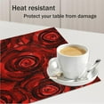 thumbnail image 3 of Red Roses Flower Placemats Set of 6 Fabric Placemats 12x18 Inch Square Placemat for Kitchen Table Heat Resistant, Easy to Clean Table Placemats, 3 of 5