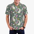 thumbnail image 1 of Balery Retro Bunny Floral Camisa Polo de Hombre con Estampado, de Manga Corta y Tejido Medio, Camisa Tipo Golf Polo-4X-Large, 1 of 6