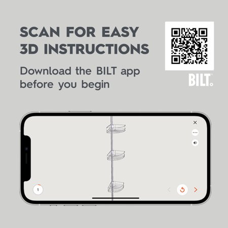 Better Homes & Gardens Tension Pole Shower Caddy, Resists Rust, 3 Tier Caddy, 5 - 9 ft, Matte Black