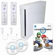 Restored Nintendo Wii Console Wii Game System White with Mario Kart Premium Bundle