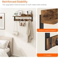 thumbnail image 2 of Coat Rack with Hooks, Wall Mount with Key and Mail Holder, 26 Inch Long Coat Hanger - Wood Entryway Shelf for Hanging Hat, Jacket, Backpack, Purse - Rustic Brown, 2 of 7