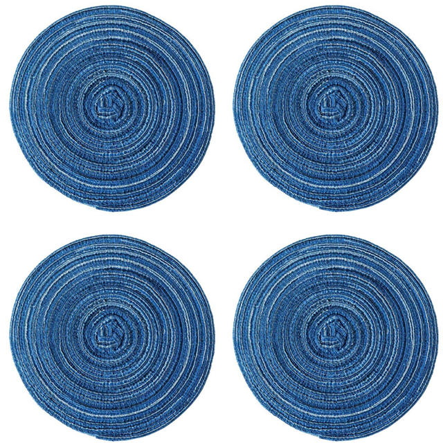 Manteles individuales ovalados lavables, antideslizantes, resistentes al calor, trenzados, para mesa de comedor, cenas familiares, vacaciones