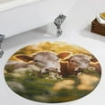 thumbnail image 4 of Farmhouse Highland Cow Funny Cattle And Flower Round Rugs -Washable Non-Slip Small Round Area Rug Throw Soft Circle Rugs for Bedroom, Modern Print Indoor Carpet for Entryway Sofa Living Room, 4 of 7