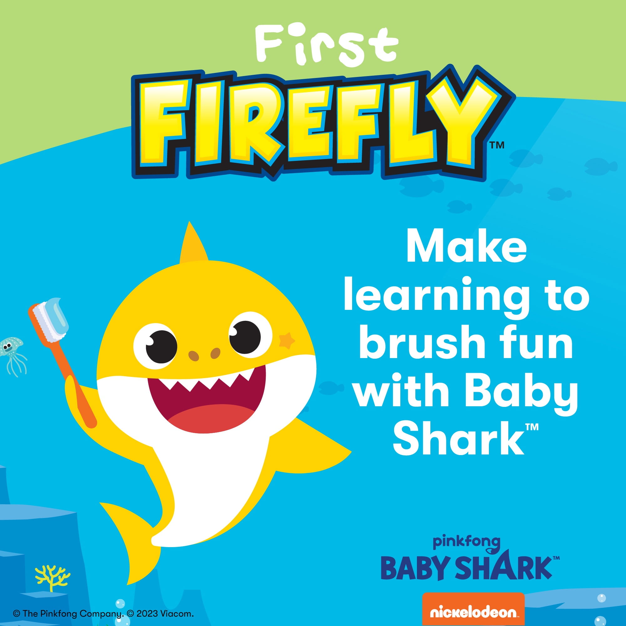 First Firefly Training Light Up Toothbrush, Baby Shark, 1 Count