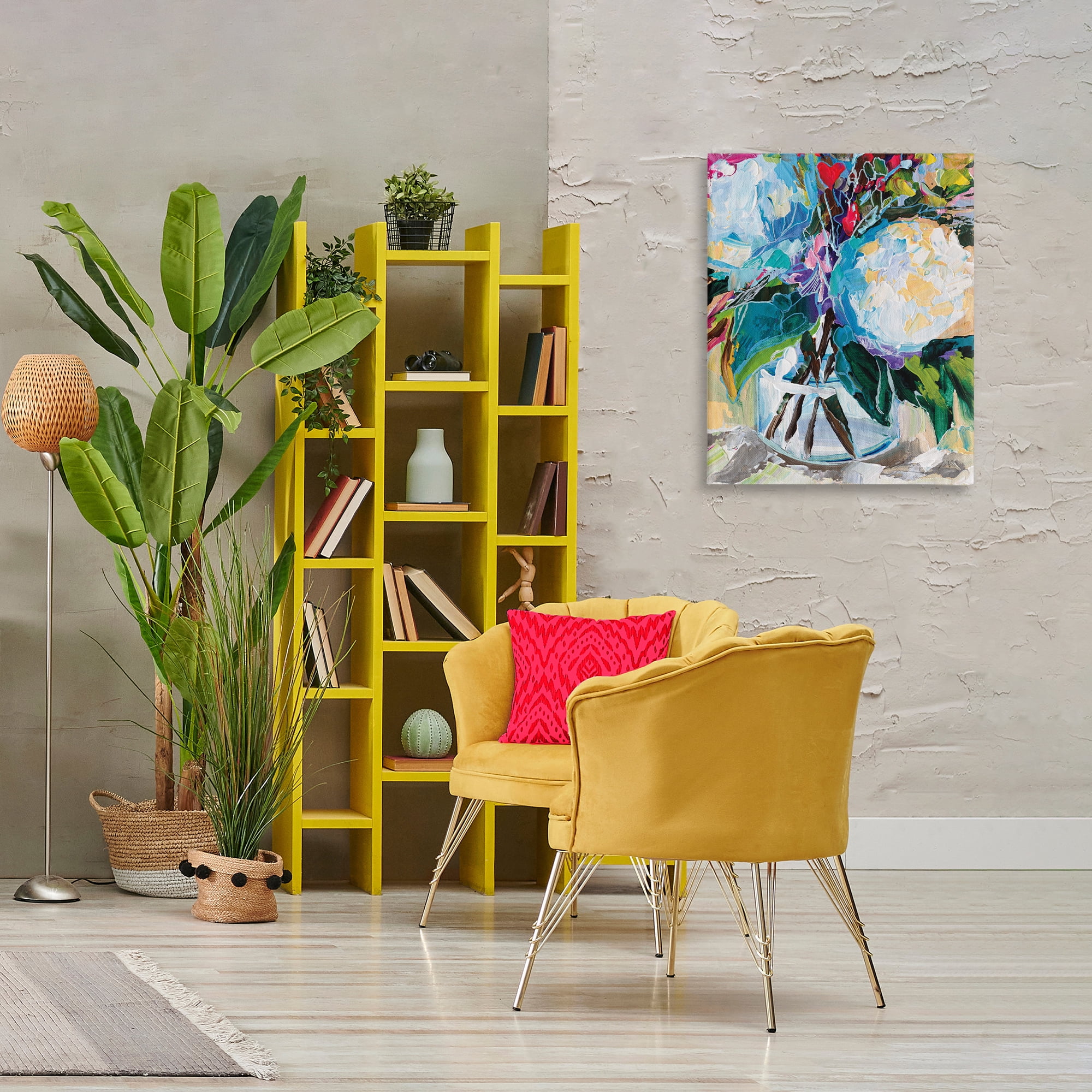 Stupell Industries Modern Lined Bouquet Plants & Flowers Painting Wrapped Canvas Art Print Wall Art, 24 x 30
