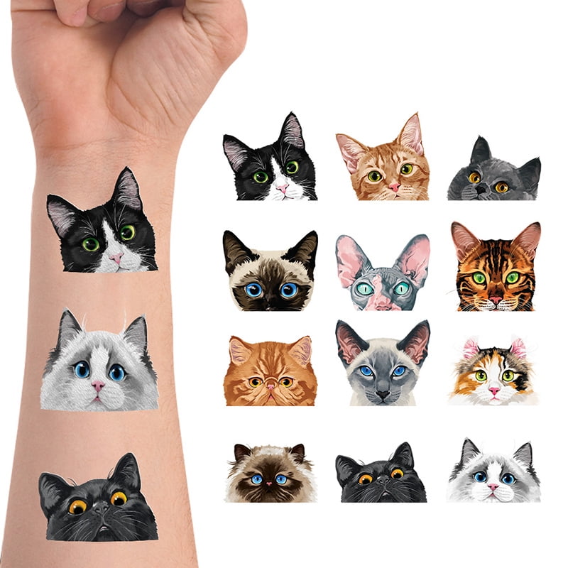 Cat lady temporary tattoo