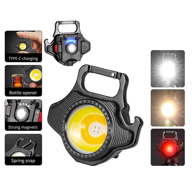 Bombilla Mini linterna LED Llavero Abrelatas recargable Luz de trabajo para acampar (A) Wdftyju Para estrenar