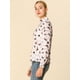 thumbnail image 4 of Blusa De Trabajo De Manga Larga Con Cuello Alto Top Floral Para Mujer Rosa S Unique Bargains Blusa, 4 of 6