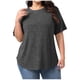 thumbnail image 3 of TaTaai Plus Size Everyday Top Women, Striped Short Sleeve Round Neck T-Shirt, Loose Fit Five Quarter Sleeve Blouse, Lightweight Soft Casual Apparel Gift, 3 of 9