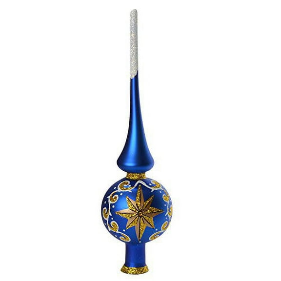 Holidaygiftshops Starry Glass Christmas Tree Topper (Blue)
