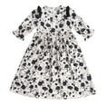 thumbnail image 2 of EnJoCho Girls Floral Dress Spring Summer Long Sleeve Waist Dress Children Cute Comfortable Long Dress Casual Dress, 2 of 8