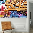 thumbnail image 3 of Idea4wall 5pcs Watercolor Street Graffiti Printed Stick Wallpaper Removable Wall Murals Large Wall Stickers for Home Decoration, 48"x120", 3 of 5