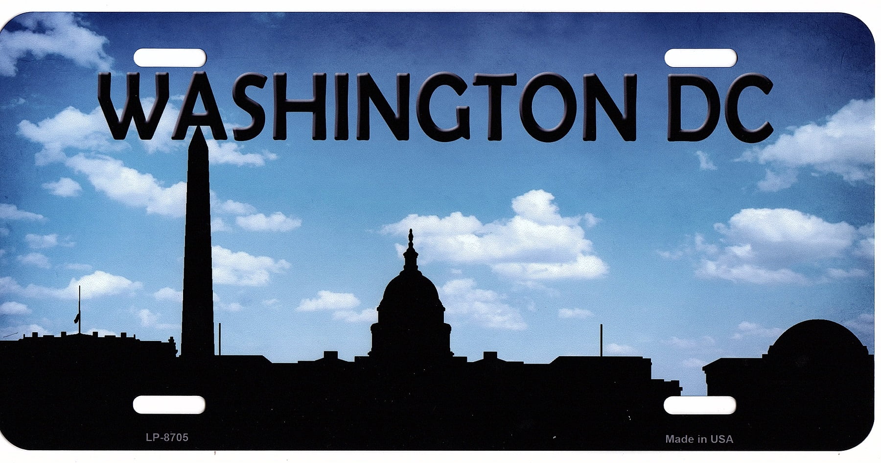 with Sticky Notes Washington DC Silhouette Metal Novelty License Plate 