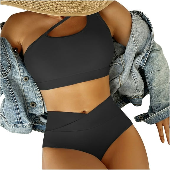 Tbopshirt Bathing Suits for Women 2 Piece,Womens Swimsuits,Fashionista Lady Containing Chest Pad Bikini Set Two Piece Swimsuit,Swimsuits for Women Plus