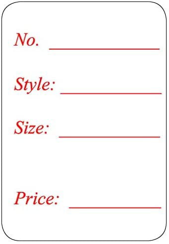 Sale Price Printed Red Ink 1 1/8" x 1 5/8" Semi-Gloss Paper Labels 500 White 