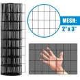 thumbnail image 4 of PRZL Vinyl Coated 16 Gauge Welded Fence Wire Roll, Mesh Size 2-Inch x 3-Inch, Black Metal Garden Fencing Wire Grid Hardware Cloth, Multiple Use for Home Improvement（24 Inch x 50 ft Black）, 4 of 9