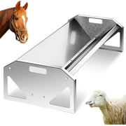 45 Inch Long Galvanized Metal Livestock Feed Trough Portable Heavy Duty Detachable Horse Feeder Large Capacity Manger for Farm Feeding