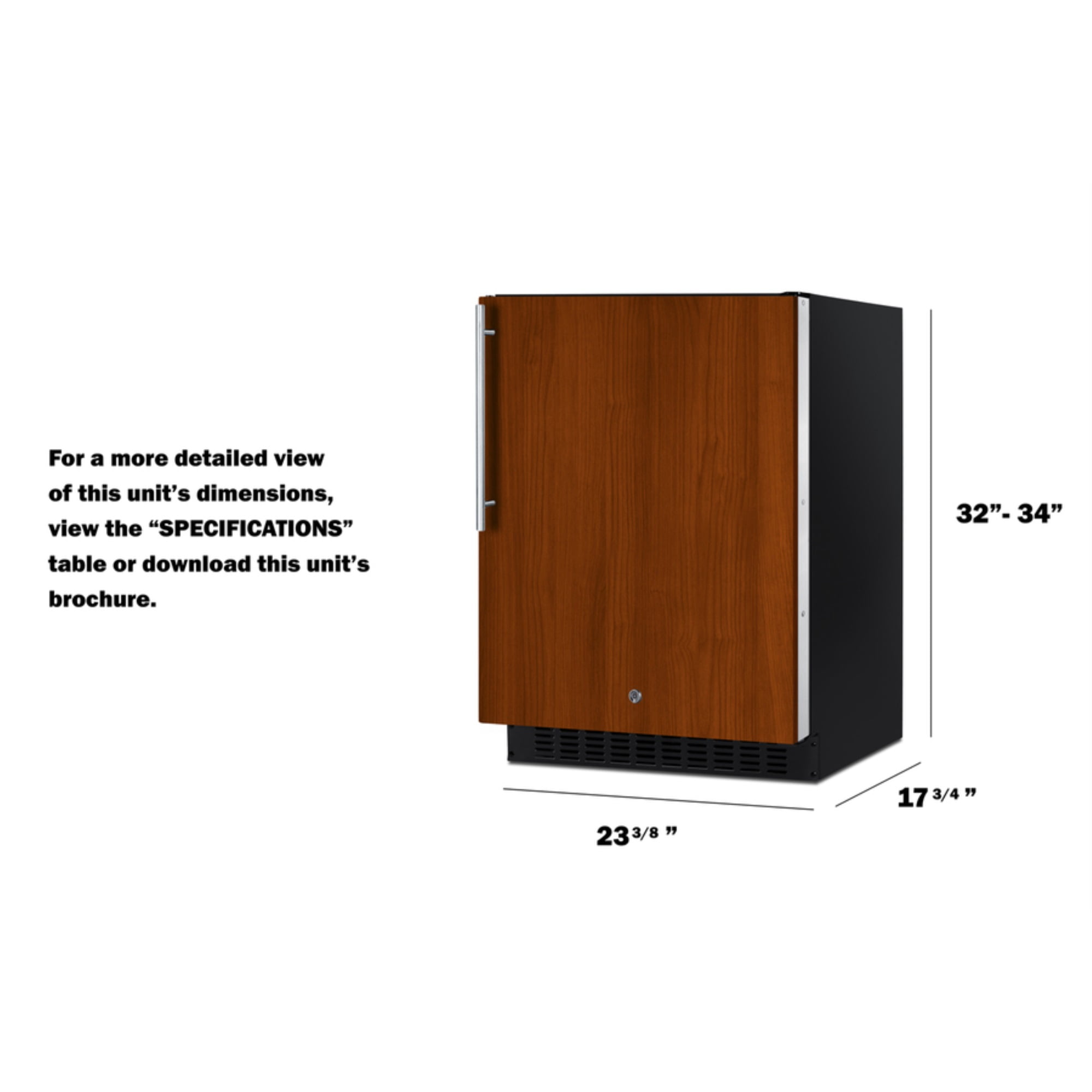 18" deep 24" wide undercounter ADA height all-refrigerator