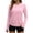 *Pink, variant on ClodeEU Women's Crew Neck Long Sleeve Sun Protection T-Shirt with Thumb Hole,Solid Color Casual Summer Top with Side Drawstring Beige,Women's Plus L