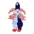 thumbnail image 1 of Figuras de payaso de cerámica que pueden sentarse y pararse, delicados brazos y piernas flexibles de 7 '' para Azul blanco, 1 of 9