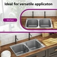 thumbnail image 3 of vidaXL Kitchen Sink with Strainer and Trap, Double Bowl, Ø16.5" Stainless Steel Rectangular, 3 of 10