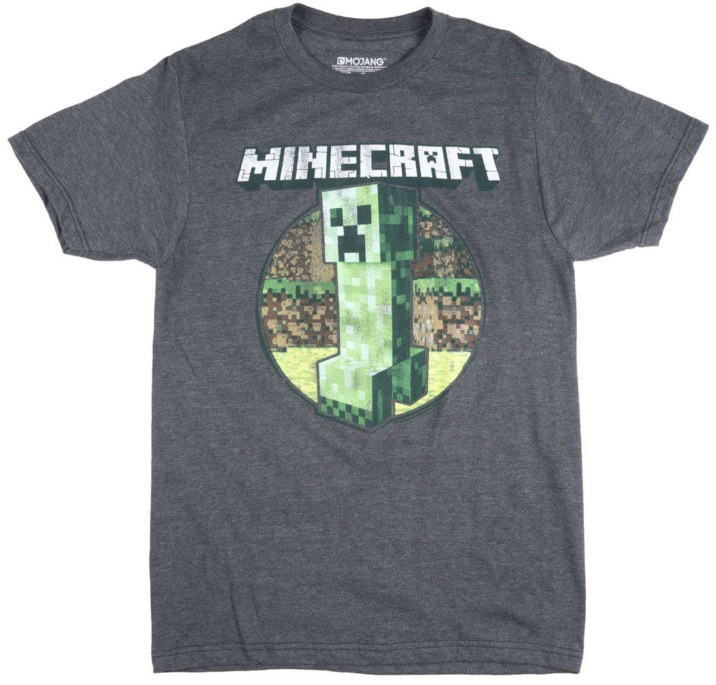 Minecraft Creeper Jinx T-Shirt Video Game Cactus Charcoal - Walmart.com