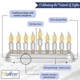 thumbnail image 5 of Aviv Judaica Contemporary Electric Hanukkah Menorah Stainless Steel Hanukkiah with Flickering Bulbs Horizontal Electronic Minorah for Chanukah Flameless Candles or Hanukkah Lights Decorations, 5 of 5