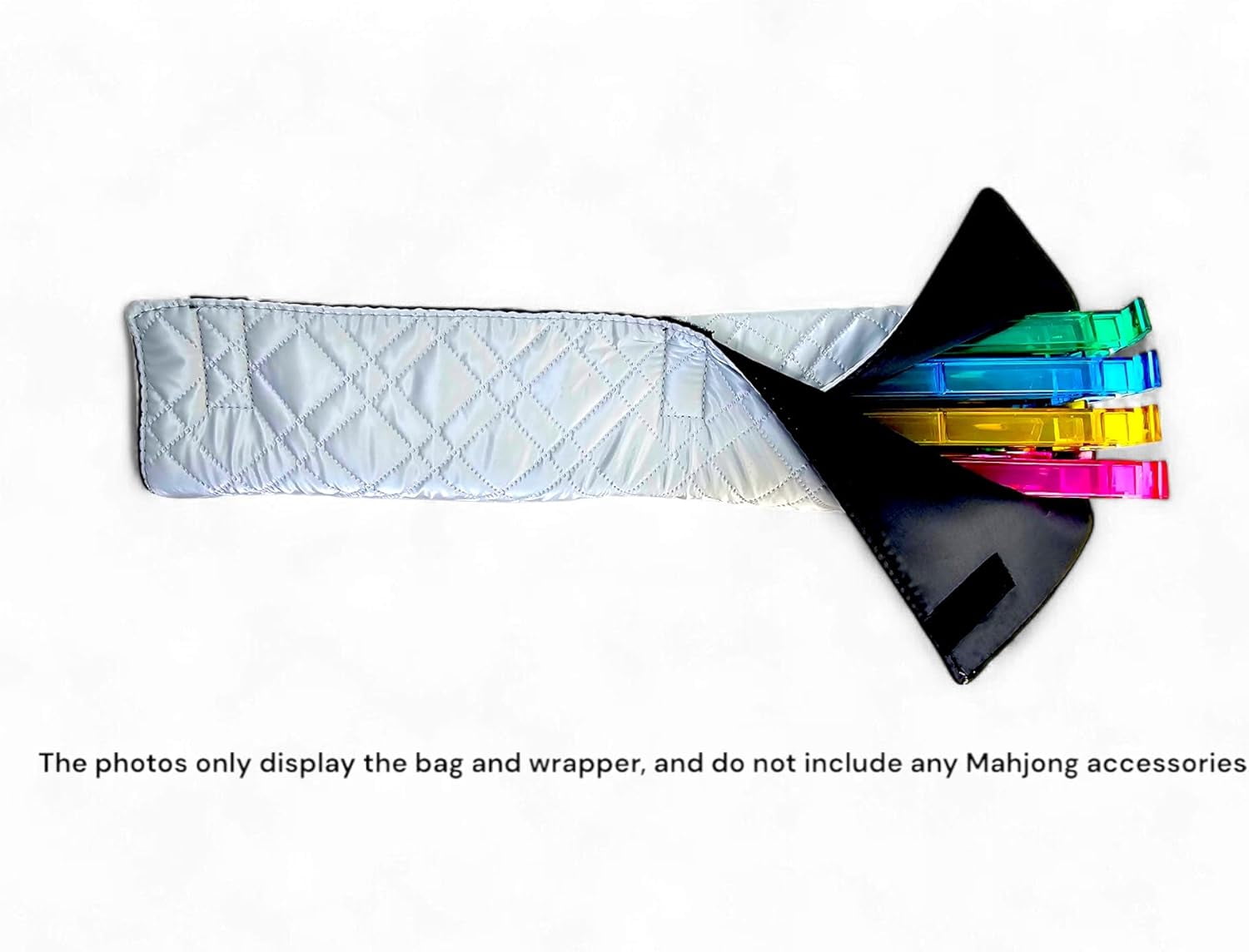 American Mahjong Set “Silver - Quilted PU Leather Carrying Bag with Shoulder Strap & Handles, All-in-One Tile Racks with Pushers, 166 Engraved Tiles, Dice, Bettor, Extra Tiles & Instructions