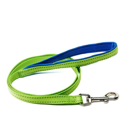 Vibrant Life Reflective Neon Green Comfort Dog Leash, Medium, 4 ft, 5/8