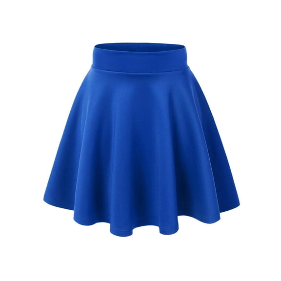 MBJ WB669 Womens Basic Versatile Strechy Flare Skater Skirt S ROYAL_BRITE