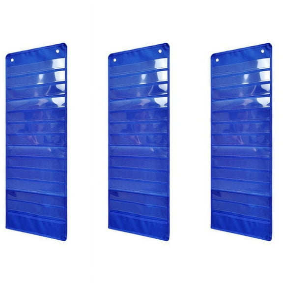 3X Children Cloth Daily Schedule Pocket Chart 26 Double-Sided Reusable Dry-Eraser Cards for Office Home School Classroom