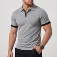 thumbnail image 2 of Homeyce Golf Polos for Men Collared Short Sleeve Polo Shirts Button Down Solid Color Polo Tee Classic Casual Lightweight Golf Shirt,Gray S, 2 of 5